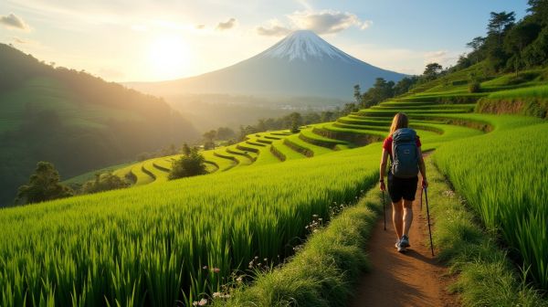 Volcans, rizières et cascades : l'Indonésie se visite à pied